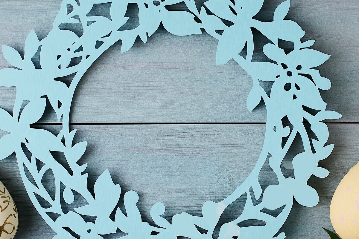 Intra απο ξύλο plywood 3mm-4mm πάχος - Πασχαλινά στεφάνια με Laser Cut  Cut File Δίασταση 4x4 cm INTRAFABR-117611725