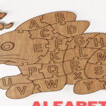 Intra απο ξύλο plywood 3mm-4mm πάχος - Εκπαιδευτικό Baby Puzzle Rabbit Alphabet Δίασταση 30x20 cm INTRAFABR-117959152 - Image 1