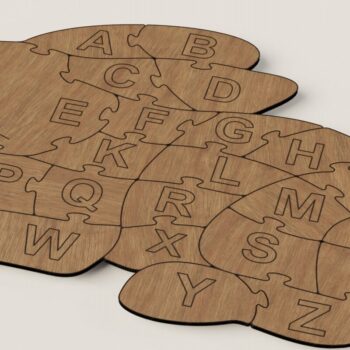 Intra απο ξύλο plywood 3mm-4mm πάχος - Εκπαιδευτικό Baby Puzzle Rabbit Alphabet Δίασταση 30x20 cm INTRAFABR-117959152 - Image 2