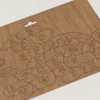 Intra απο ξύλο plywood 3mm-4mm πάχος - Εκπαιδευτικό Baby Puzzle Rabbit Alphabet Δίασταση 30x20 cm INTRAFABR-117959152 - Image 3