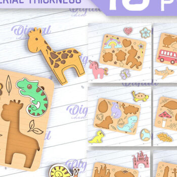 Intra απο ξύλο plywood 3mm-4mm πάχος - Εκπαιδευτικό Παζλ για παιδιά με  Δίασταση 30x20 cm INTRAFABR-88228011 - Image 1