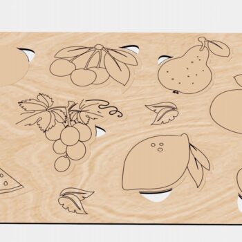 Intra απο ξύλο plywood 3mm-4mm πάχος - Εκπαιδευτικό παζλ Φρούτα και Μούρα Δίασταση 300x216 cm INTRAFABR-114211452 - Image 2