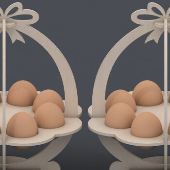 Intra απο ξύλο plywood 3mm-4mm πάχος - Στάση καλαθιού αυγών / Αυγοθήκη με λέιζερ Δίασταση 30x20 cm INTRAFABR-42953111 - Image 1