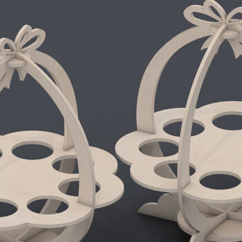 Intra απο ξύλο plywood 3mm-4mm πάχος - Στάση καλαθιού αυγών / Αυγοθήκη με λέιζερ Δίασταση 30x20 cm INTRAFABR-42953111 - Image 2