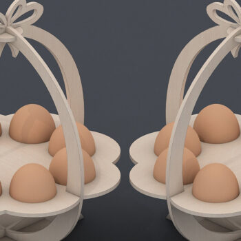 Intra απο ξύλο plywood 3mm-4mm πάχος - Στάση καλαθιού αυγών / Αυγοθήκη με λέιζερ Δίασταση 30x20 cm INTRAFABR-42953111 - Image 3