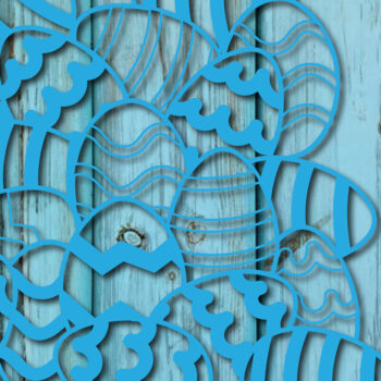 Intra απο ξύλο plywood 3mm-4mm πάχος - Στεφάνι αυγών, πεταλούδων και λουλουδιών 3d  Δίασταση 15x15 cm INTRAFABR-25959034 - Image 3