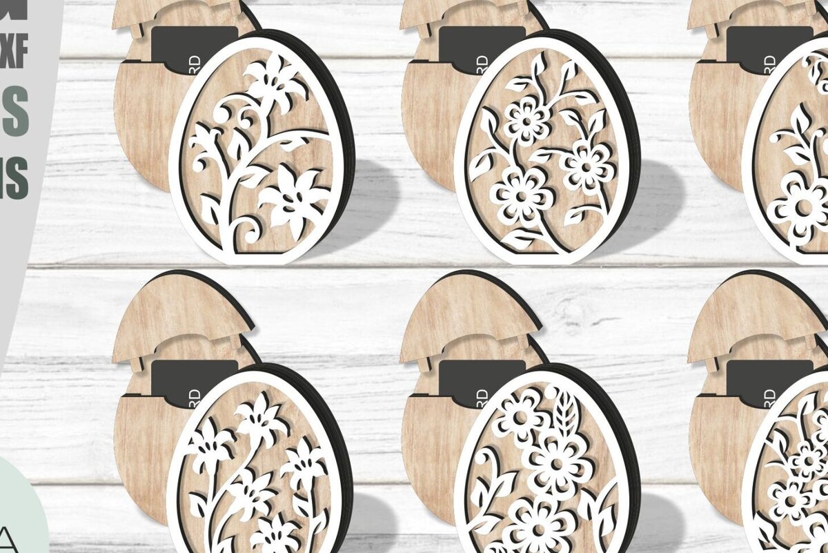 Intra απο ξύλο plywood 3mm-4mm πάχος - Πακέτο θήκης δωροκάρτας αυγών , Laser Δίασταση 15x15 cm INTRAFABR-114126323