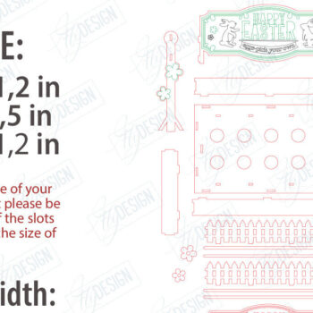 Intra απο ξύλο plywood 3mm-4mm πάχος - Στάση αυγών για το πασχαλινό πακέτο | Αρχεία CNC Δίασταση 15x15 cm INTRAFABR-118280479 - Image 2