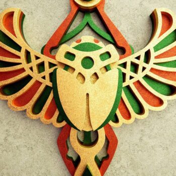 Intra απο ξύλο plywood 3mm-4mm πάχος - Αιγυπτιακός Σκαραβαίος |  αποκοπής με 3D επίπεδα Δίασταση 6x6 cm INTRAFABR-36556266 - Image 3