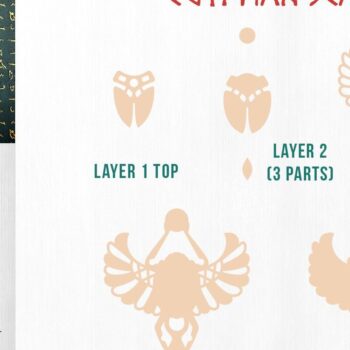 Intra απο ξύλο plywood 3mm-4mm πάχος - Αιγυπτιακός Σκαραβαίος |  αποκοπής με 3D επίπεδα Δίασταση 6x6 cm INTRAFABR-36556266 - Image 14