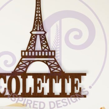 Intra απο ξύλο plywood 3mm-4mm πάχος - Σήμα ονόματος Πύργου του Άιφελ  Laser Cut Δίασταση 30x20 cm INTRAFABR-115173892 - Image 1