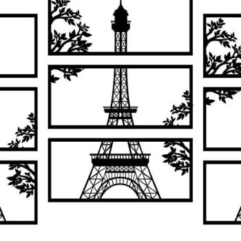 Intra απο ξύλο plywood 3mm-4mm πάχος - Χειροτεχνία διακόσμησης εσωτερικού τοίχου του Πύργου του Άιφελ Δίασταση 20x20 cm INTRAFABR-25594617 - Image 3