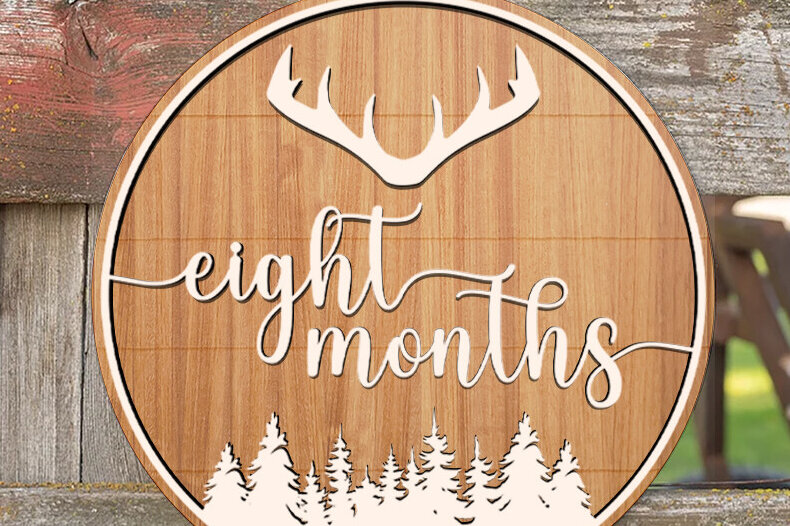 Intra απο ξύλο plywood 3mm-4mm πάχος - Στρογγυλές κάρτες οκτώ μηνών  Δίασταση 30x20 cm INTRAFABR-78973530