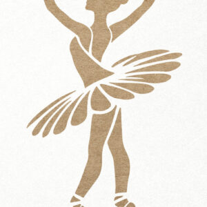 Intra απο ξύλο plywood 3mm-4mm πάχος - Κομψή μπαλαρίνα που χορεύει  Δίασταση 30x20 cm INTRAFABR-115240437