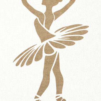 Intra απο ξύλο plywood 3mm-4mm πάχος - Κομψή μπαλαρίνα που χορεύει  Δίασταση 30x20 cm INTRAFABR-115240437 - Image 1