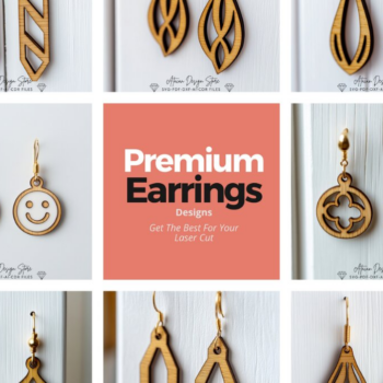 Intra απο ξύλο plywood 3mm-4mm πάχος - Κομψό Σετ λέιζερ σκουλαρίκια 020 Δίασταση 3x3 cm INTRAFABR-117601825 - Image 1