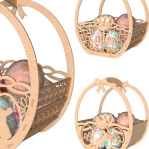 Intra απο ξύλο plywood 3mm-4mm πάχος - Κομψό πασχαλινό καλάθι  Δίασταση 30x20 cm INTRAFABR-116194777