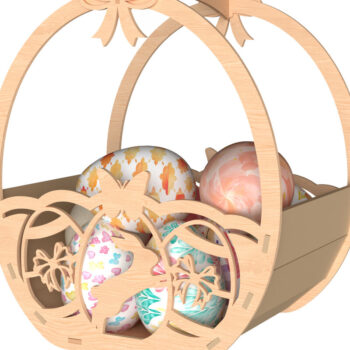 Intra απο ξύλο plywood 3mm-4mm πάχος - Κομψό πασχαλινό καλάθι  Δίασταση 30x20 cm INTRAFABR-116194777 - Image 4