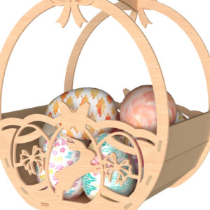 Intra απο ξύλο plywood 3mm-4mm πάχος - Κομψό Πασχαλινό Μπάνι Καλάθι  Laser Δίασταση 30x20 cm INTRAFABR-116194651