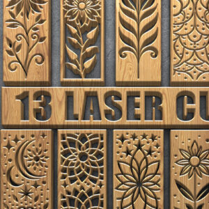 Intra απο ξύλο plywood 3mm-4mm πάχος - Κομψό σετ πάνελ κοπής με λουλούδια με λέιζερ Δίασταση 3600x5400 cm INTRAFABR-120909681