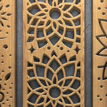 Intra απο ξύλο plywood 3mm-4mm πάχος - Κομψό σετ πάνελ κοπής με λουλούδια με λέιζερ Δίασταση 3600x5400 cm INTRAFABR-120909681 - Image 5