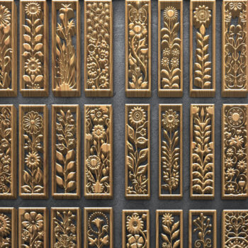 Intra απο ξύλο plywood 3mm-4mm πάχος - Κομψά πάνελ με λουλούδια κοπής με λέιζερ Δίασταση 3200x7200 cm INTRAFABR-124674769 - Image 1