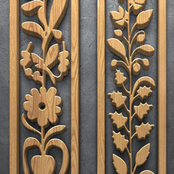 Intra απο ξύλο plywood 3mm-4mm πάχος - Κομψά πάνελ με λουλούδια κοπής με λέιζερ Δίασταση 3200x7200 cm INTRAFABR-124674769 - Image 2