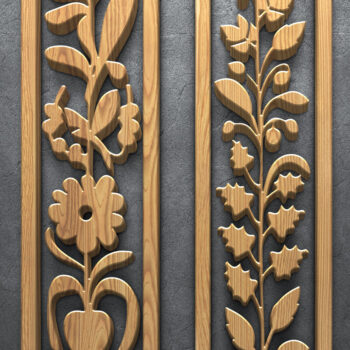 Intra απο ξύλο plywood 3mm-4mm πάχος - Κομψά πάνελ με λουλούδια κοπής με λέιζερ Δίασταση 3200x7200 cm INTRAFABR-124674769 - Image 4