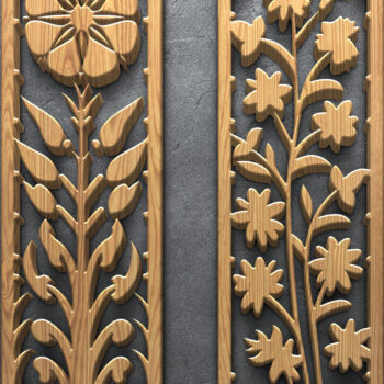 Intra απο ξύλο plywood 3mm-4mm πάχος - Κομψά πάνελ με λουλούδια κοπής με λέιζερ Δίασταση 3200x7200 cm INTRAFABR-124924030 - Image 3