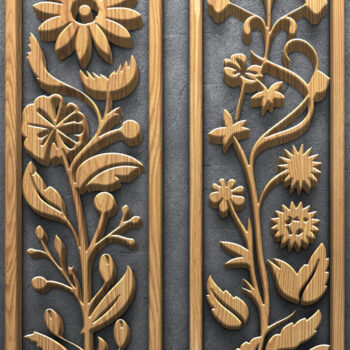 Intra απο ξύλο plywood 3mm-4mm πάχος - Κομψά πάνελ με λουλούδια κοπής με λέιζερ Δίασταση 3200x7200 cm INTRAFABR-124642014 - Image 2