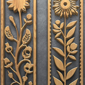 Intra απο ξύλο plywood 3mm-4mm πάχος - Κομψά πάνελ με λουλούδια κοπής με λέιζερ Δίασταση 3200x7200 cm INTRAFABR-124642014 - Image 4