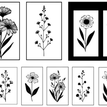 Intra απο ξύλο plywood 3mm-4mm πάχος - Κομψή δέσμη τέχνης τοίχου με φλοράλ  Δίασταση 40x50 cm INTRAFABR-124924815 - Image 3