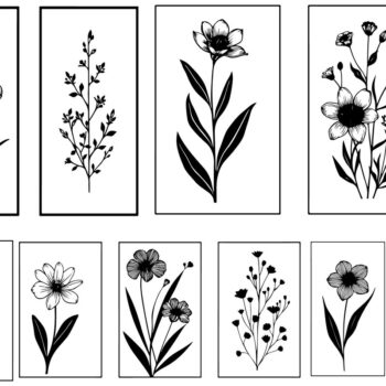 Intra απο ξύλο plywood 3mm-4mm πάχος - Κομψή δέσμη τέχνης τοίχου με φλοράλ  Δίασταση 40x50 cm INTRAFABR-124924888 - Image 3