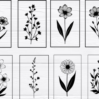 Intra απο ξύλο plywood 3mm-4mm πάχος - Κομψή δέσμη τέχνης τοίχου με φλοράλ  Δίασταση 40x50 cm INTRAFABR-124924641 - Image 1