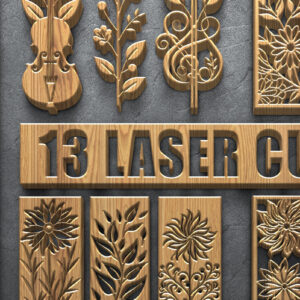 Intra απο ξύλο plywood 3mm-4mm πάχος - Κομψό Floral Music Laser  σετ Δίασταση 3600x5400 cm INTRAFABR-121882529