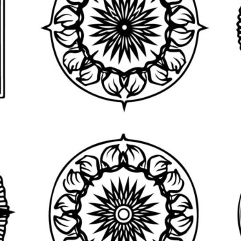 Intra απο ξύλο plywood 3mm-4mm πάχος - Κομψή δέσμη με floral πάνελ  Δίασταση 6x6 cm INTRAFABR-125243767 - Image 2