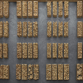 Intra απο ξύλο plywood 3mm-4mm πάχος - Κομψό πακέτο λουλουδιών  Δίασταση 3200x7200 cm INTRAFABR-125106356 - Image 1