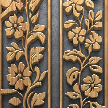 Intra απο ξύλο plywood 3mm-4mm πάχος - Κομψό πακέτο λουλουδιών  Δίασταση 3200x7200 cm INTRAFABR-125106356 - Image 3