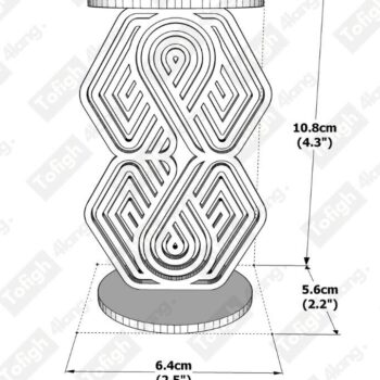Intra απο ξύλο plywood 3mm-4mm πάχος - Κομψή Γεωμετρική Κηροπήγα – Laser Δίασταση 20x20 cm INTRAFABR-121860764 - Image 3