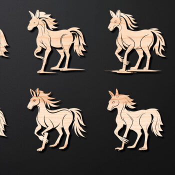Intra απο ξύλο plywood 3mm-4mm πάχος - Elegant Horse Laser Cut Δίασταση 40x50 cm INTRAFABR-112343471 - Image 1
