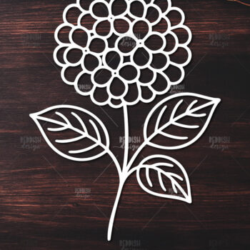 Intra απο ξύλο plywood 3mm-4mm πάχος - Κομψό σχέδιο ορτανσίας κοπής  Δίασταση 30x20 cm INTRAFABR-124403284 - Image 1