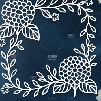 Intra απο ξύλο plywood 3mm-4mm πάχος - Κομψό σχέδιο ορτανσίας κοπής  Δίασταση 30x20 cm INTRAFABR-124403286 - Image 1