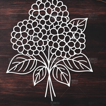 Intra απο ξύλο plywood 3mm-4mm πάχος - Κομψό σχέδιο ορτανσίας κοπής  Δίασταση 30x20 cm INTRAFABR-124403289 - Image 1