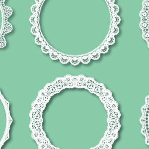 Intra απο ξύλο plywood 3mm-4mm πάχος - Κομψό Πακέτο Δαντέλας με κύκλους  Δίασταση 20x25 cm INTRAFABR-104318996