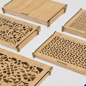 Intra απο ξύλο plywood 3mm-4mm πάχος - Κομψό Σετ συρταρωτού κουτιού με  Δίασταση 15x15 cm INTRAFABR-117961863 - Image 1