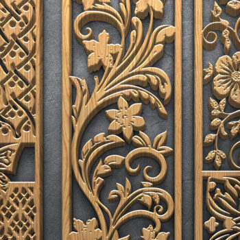 Intra απο ξύλο plywood 3mm-4mm πάχος - Κομψά φλοράλ πάνελ με  Δίασταση 4500x5400 cm INTRAFABR-124676925 - Image 2