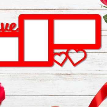 Intra απο ξύλο plywood 3mm-4mm πάχος - Κομψή κορνίζα φωτογραφιών Love Cut με λέιζερ Δίασταση 20x25 cm INTRAFABR-82711337 - Image 1