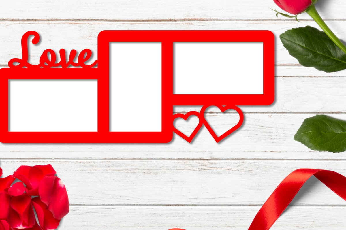 Intra απο ξύλο plywood 3mm-4mm πάχος - Κομψή κορνίζα φωτογραφιών Love Cut με λέιζερ Δίασταση 20x25 cm INTRAFABR-82711337