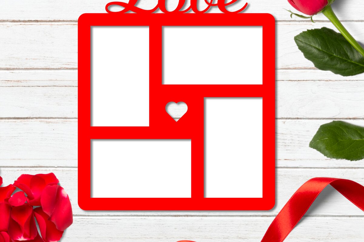 Intra απο ξύλο plywood 3mm-4mm πάχος - Κομψή κορνίζα φωτογραφιών Love Cut με λέιζερ Δίασταση 20x25 cm INTRAFABR-82711465