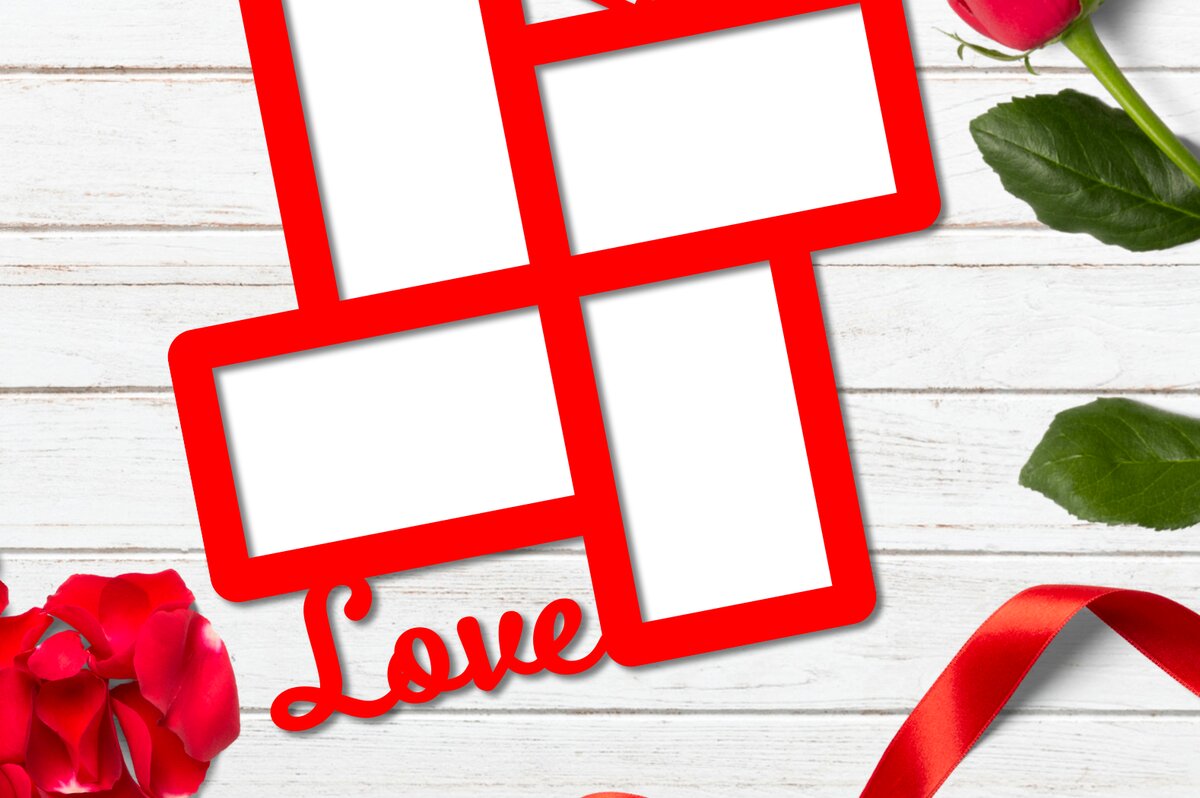 Intra απο ξύλο plywood 3mm-4mm πάχος - Κομψή κορνίζα φωτογραφιών Love Cut με λέιζερ Δίασταση 20x25 cm INTRAFABR-82711517